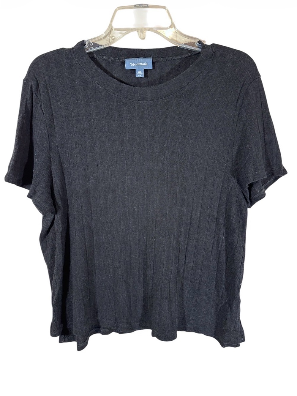 ModCloth black ribbed t-shirt blouse top women’s size  XL